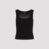 Jacquemus Logo-tag Ribbed Sleeveless Top In Black