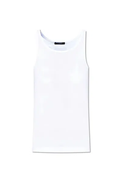 Jacquemus Fisherman Embroidered Tank Top In White