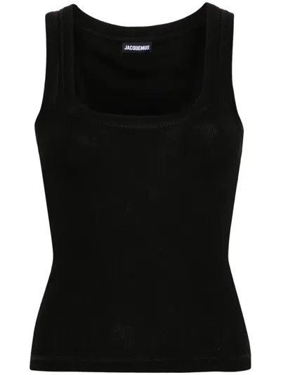 Jacquemus Le Debardeur Ribbed Tank In Black