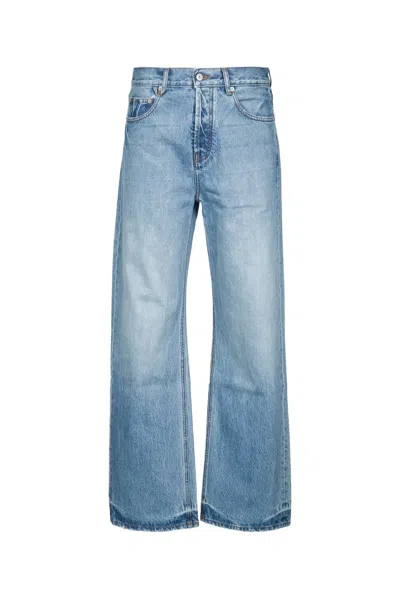 Jacquemus Denim Trousers Featuring Belt Loops In Blue