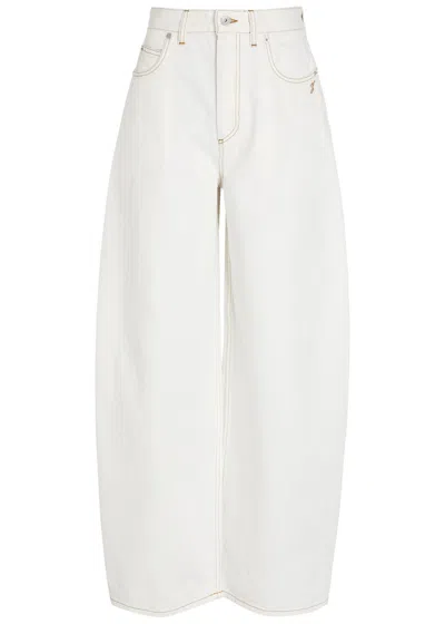 Jacquemus Le De-nimes Ovalo Barrel-leg Denim Jeans In White
