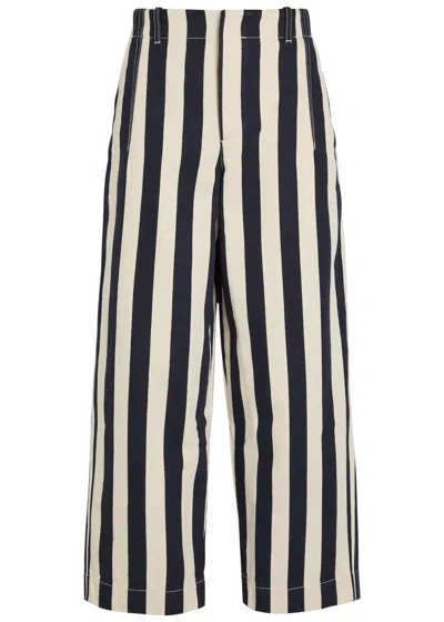 Jacquemus Le De-nîmes Parasol Striped Denim Trousers In Black