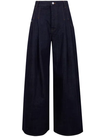 Jacquemus "le De-nimes Souro" Wide Leg Jeans In Blue