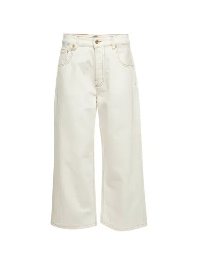 Pre-owned Jacquemus Le De-nîmes Wide-leg Jeans In Neutrals