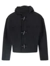 Jacquemus Cabana Duffle Coat With Hood And Long Sleeves In Black