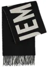 Jacquemus Le Écharpe Logo-intarsia Wool Scarf In Black