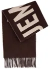 Jacquemus Le Écharpe Logo-intarsia Wool Scarf In Brown