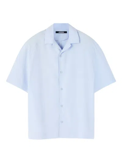 Jacquemus Le Fonccio Short-sleeve Button-up Shirt In Blue