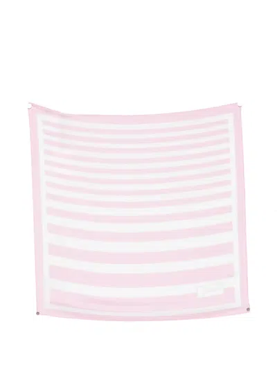 Jacquemus Le Foulard A Rayures Silk Scarf In Pink