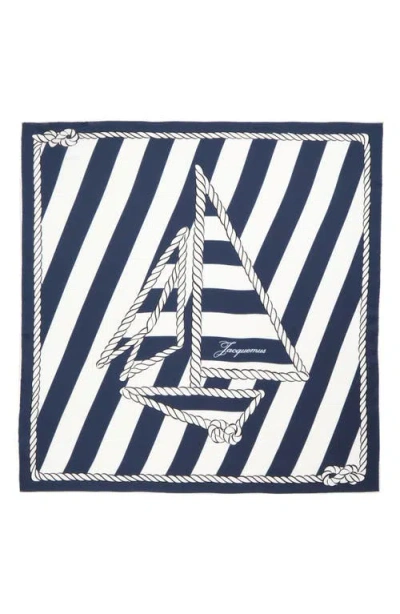 Jacquemus Le Foulard Bateau Corde Silk Scarf In Brown