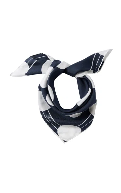 Jacquemus Le Foulard Coeur Silk Scarf In Blue