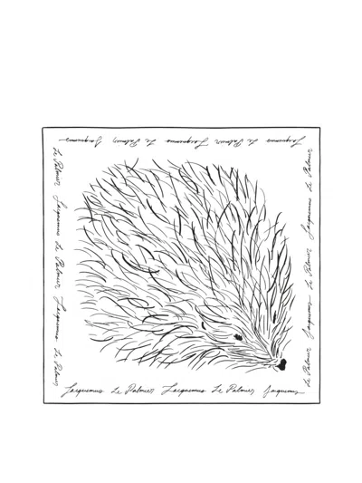 Jacquemus Le Foulard Herisson Hedgehog-print Silk Scarf In Neutral