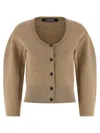 Jacquemus Doppio Button Round-neck Cardigan In Neutral