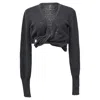 Jacquemus Le Gilet Noué Knotted-front Cropped-top In Black Linen In Black