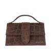 Jacquemus Dark Brown Bambino Crossbody Bag In Grey
