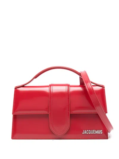 Jacquemus Le Grand Bambino Leather Crossbody Flap Bag In Red
