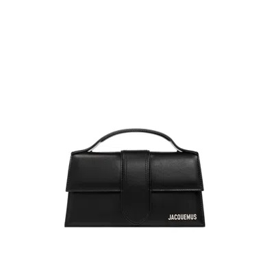Jacquemus Le Grand Bambino Bag - Silver Logo Women In Black