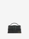 Jacquemus Large Bambino Leather Shoulder Bag In Black