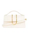 Jacquemus Structured Rectangular Handbag With Off-white Ostrich Effect In White