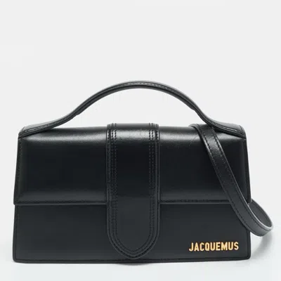 Pre-owned Jacquemus Le Grand Bambino Black Leather Top Handle Bag