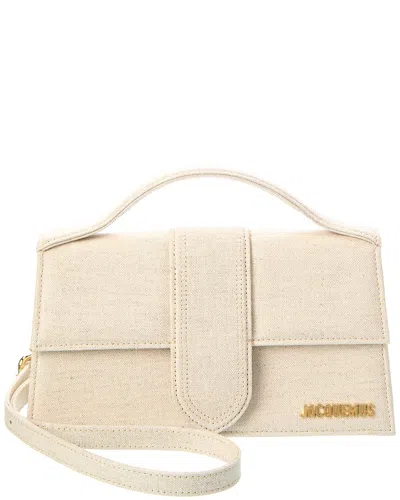 Jacquemus Le Grand Bambino Canvas Shoulder Bag In White