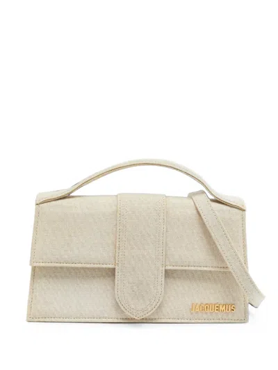 Pre-owned Jacquemus Le Grand Bambino Canvas Tote Bag In Neutrals