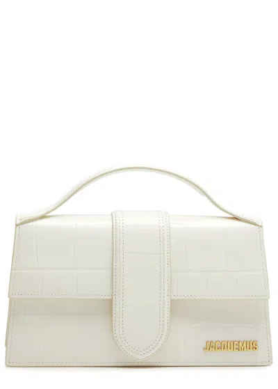 Pre-owned Jacquemus Le Grand Bambino Flap Bag Leather Leather Handbag () In White