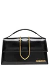 Jacquemus Le Grand Bambino Glossed Leather Top Handle Bag In Black