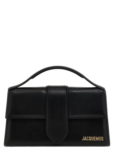 Jacquemus The Large Bambino Made In Italy Handbag With Adjustable Crossbody Strap In Black