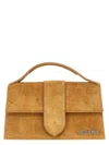 Jacquemus Le Grand Bambino Beige Handbag With Logo Lettering On The Front And Crocodile Skin Effect In Suede W In Brown