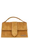 Jacquemus 'le Grand Bambino' Beige Handbag With Logo Lettering On The Front And Crocodile Skin Effect In Brown