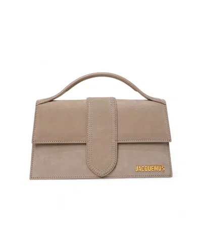 Jacquemus Le Grand Bambino In Beige Suede In Pink