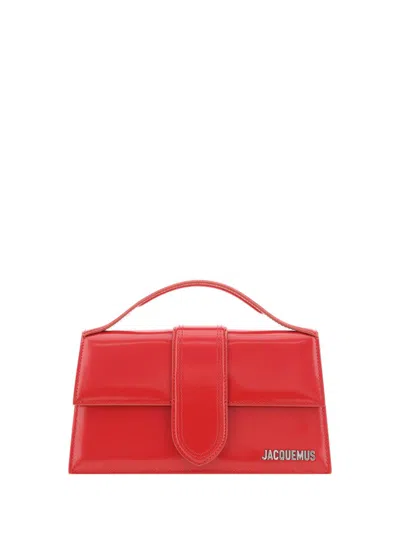 Jacquemus Le Grand Bambino In Patent Leather Bags In Red
