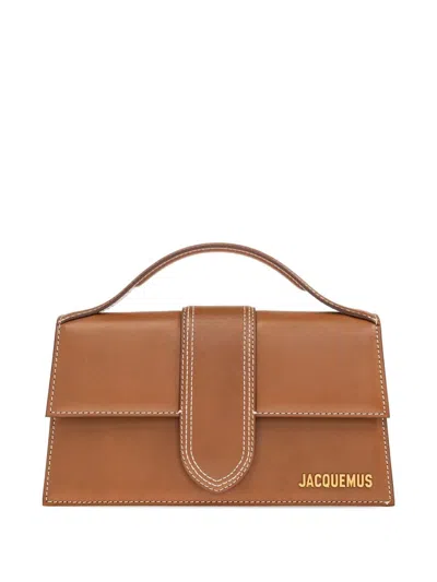 Jacquemus Le Grand Bambino In Smooth Leather Bags In Brown