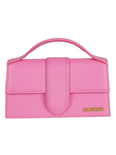 Jacquemus Le Grand Bambino Leather Bag In Neon Pink