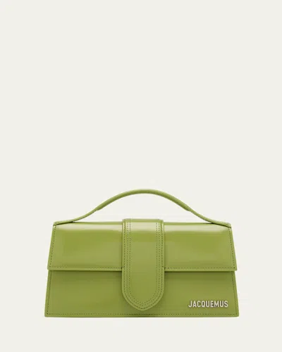Jacquemus Le Grand Bambino Leather Crossbody Flap Bag In 550 Green