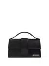Jacquemus Calf Leather Rectangular Mini Bag With Handle In Black