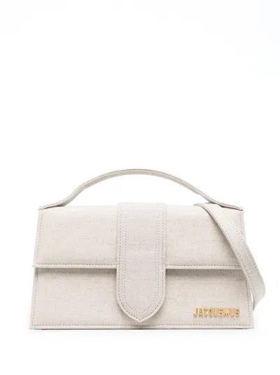 Jacquemus Le Grand Bambino Leather Handbag In Grey