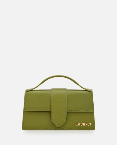 Jacquemus Le Grand Bambino Leather Shoulder Bag In Green