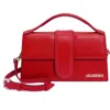 Jacquemus Patent Leather Le Bambino Long Shoulder Bag In Red