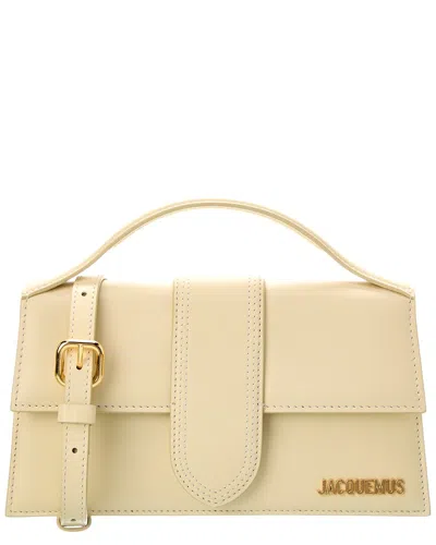 Jacquemus Le Grand Bambino Leather Shoulder Bag In Neutral