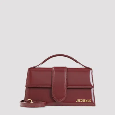 Jacquemus Le Grand Bambino Mini Patent Calf Leather Shoulder Bag In Red