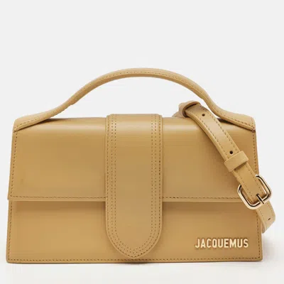Pre-owned Jacquemus Le Grand Bambino Mustard Leather Top Handle Bag In Yellow
