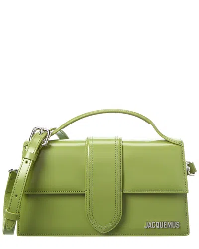 Jacquemus Le Grand Bambino Patent Shoulder Bag In Green