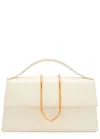 Jacquemus Structured Rectangular Handbag With Off-white Ostrich Effect In White
