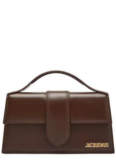 Jacquemus Le Grand Bambino Smoothed Leather Top Handle Bag In Brown