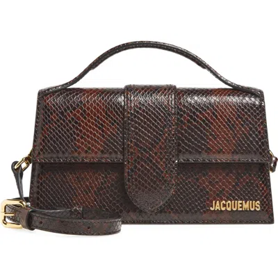 JACQUEMUS JACQUEMUS LE GRAND BAMBINO SNAKESKIN EMBOSSED LEATHER SHOULDER BAG