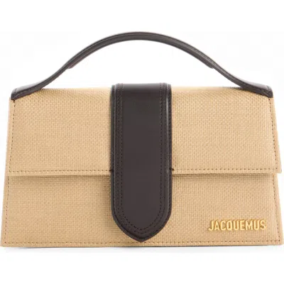 JACQUEMUS JACQUEMUS LE GRAND BAMBINO WOVEN STRAW TOP HANDLE BAG