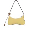 Jacquemus 'le Grand Bisou Perle' Yellow Shoulder Bag With Adjustable Shoulder Strap And Front Logo In White