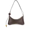 Jacquemus Womens Le Bisou Perle Leather Shoulder Bag Medium Brown In Multi